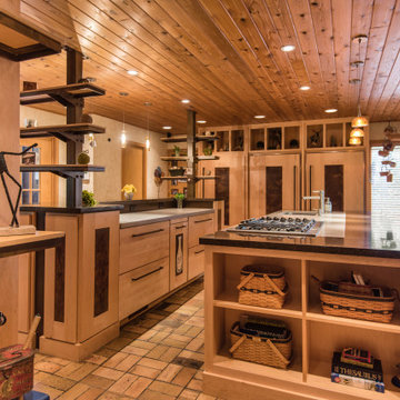 Maple and steel kitchen cabinets set a design standard