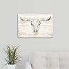 Cow Skull Wrapped Canvas Art Print, 24"x16"x1.5"