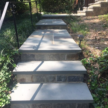 2 Inch Thermal Cut Flagstone Walkway in Silver Spring MD with Iron Railing