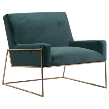 Prado Poly-Velvet Upholstered Occasional Chair, Forest Green