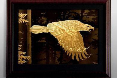 Carved Glass Eagle Wall Art