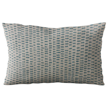 Plutus Blue Punctuation Dot Luxury Throw Pillow, 18"x18"