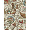 Giselle Transitional Floral Area Rug, Ivory, 6'7''x9'6''