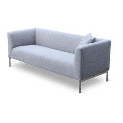 Laguna Sofa- Stainless Steel- Grey Tweed Fabric - Sofas