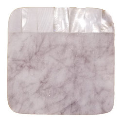 White Marble and Mother of Pearl Coasters - Tabletop