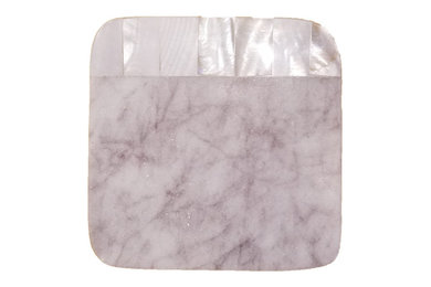 White Marble and Mother of Pearl Coasters