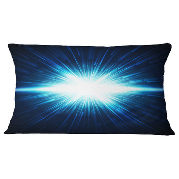 Glowing Space in Dark Blue Abstract Throw Pillow, 12"x20"