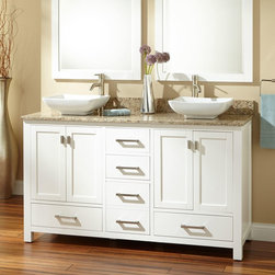 60" MODERO DOUBLE VESSEL SINK VANITY - WHITE - Products