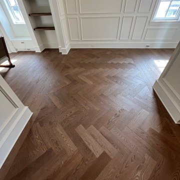 Engineered Wood Flooring with Herringbone Inlays – Cadboro Bay, BC