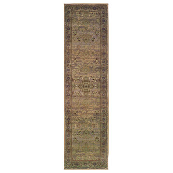 Oriental Weavers Kharma Beige/Green Oriental Indoor Area Rug 2'6"X9'1"
