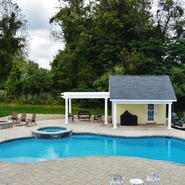 Freeform Pool with Pool House