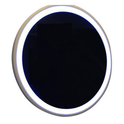 ADM Bathroom Design - ADM Circular Wall Mounted Mirror Framed LED, White, 28" - Bathroom Mirrors
