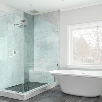 A Spacious Master Bathroom with Freestanding Tub - Alpharetta