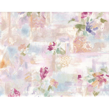 Modern Non-Woven Wallpaper For Accent Wall - Floral Wallpaper 340801, Roll