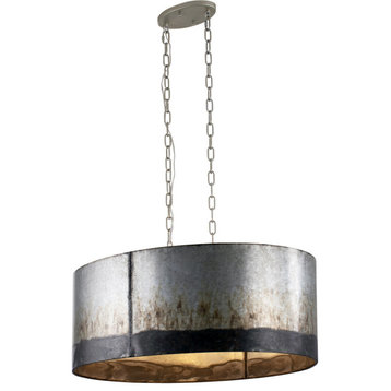 Cannery 6 Light Island Light in Ombre Galvanized