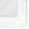 Head West  Contemporary Glossy White Framed Beveled Mirror - 27.5 x 33.5