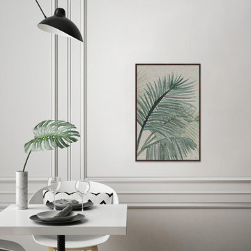 "Original - Palm Leaves" Floater Framed Painting Print on Canvas