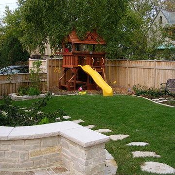 Backyard Landscape, Patio with Outdoor Kitchen