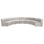 Meridian Furniture - Limitless Velvet Upholstered 7-Piece Modular Sectional, Cream - Invest in your home's comfort with this Limitless 7 Piece Sectional. This modular unit offers tons of flexibility in the number of ways that you can put each piece in the Limitless collection together to get the ideal customized look. Upholstered in cream velvet, this beautiful piece is soft and cool to the touch, so you can feel comfortable from every angle. Button and channel tufting add to this unit's upscale look and contemporary charm.