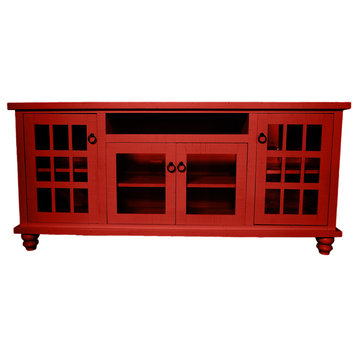 80" Rustic Entertainment Console, Persimmon Red
