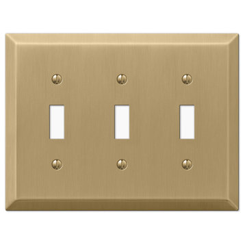 Century Steel 3-Toggle Wall Plate, Brushed Bronze