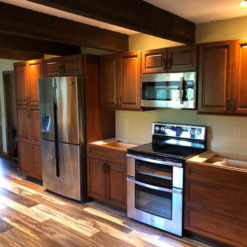 Cherry Wood Full Kitchen Cabinet Renovation