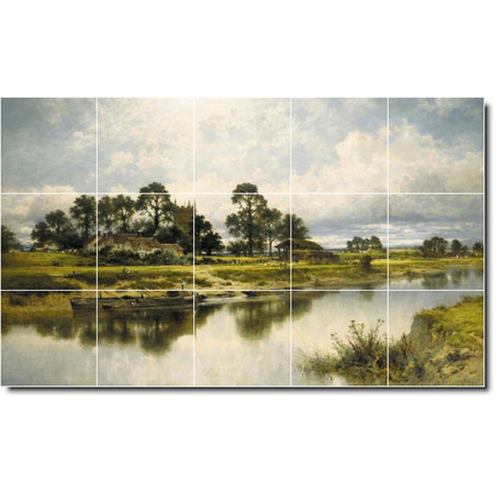 Benjamin Leader Landscapes Painting Ceramic Tile Mural #156, 30"x18"