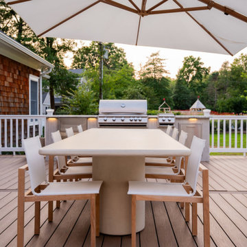 Rumson NJ: Inground Pool, Deck, Outdoor Kitchen, Outdoor Shower, Landscape, Shed