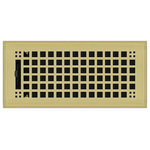 Wholesale Registers - Brass Rockwell Plated Steel Craftsman Floor Register, 4"x10" - Catch your guests eyes with our beautiful polished brass floor vents. These rockwell style floor vents are reinforced with a 3mm thick steel faceplate and steel damper to withstand heavy foot traffic and fluctuating air temperatures. This 4" x 10" floor register can be installed onto a wall with the use of spring clips. Our 4" x 10" register should be installed into a 4" x 10" hole in your wall or flooring. The overall outside size of the steel faceplate is 5 11/16" x 11 1/2".