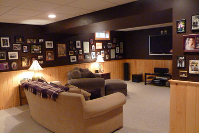Eclectic basement photo in Boston
