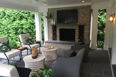 Inspiration for a transitional porch remodel in New York