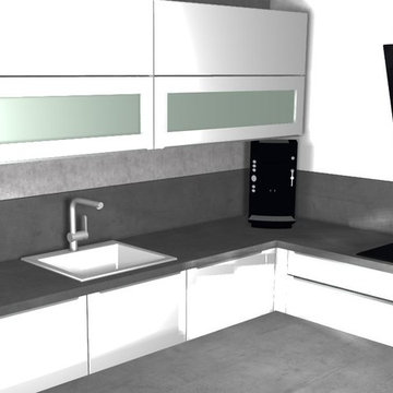 Beton Design Küche mit Insel