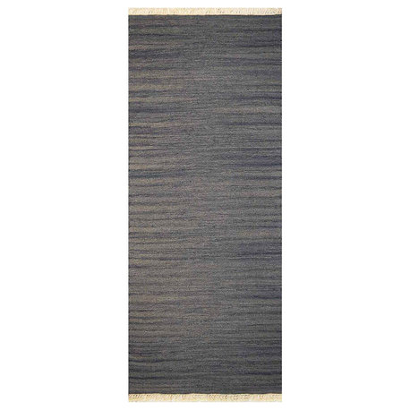 HAND WOVEN FLAT WEAVE KILIM WOOL ECO-FRIENDLY AREA RUGS-Solid,Silver