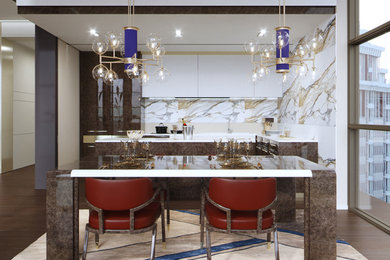 Example of a trendy kitchen design in Milan