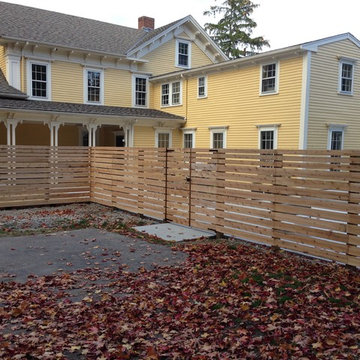 Horizontal boards cedar fences