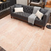 Contemporary Area Rug, Low Pile Design With Unique Geometric Pattern, Pink