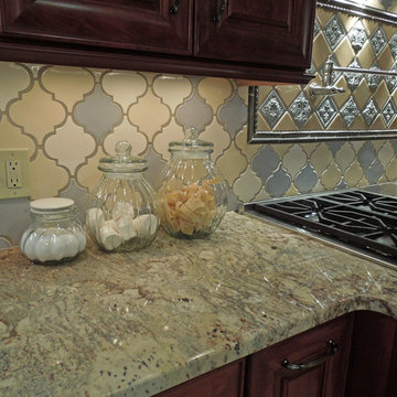 Tri-color Arabesque Backsplash