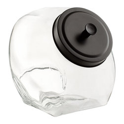 1 Gal Glass Slant Jar With Matte Black Lid - Kitchen Canisters And Jars