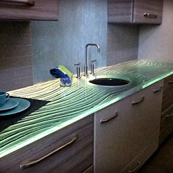 Contemporary Lake House - Kitchen Countertops