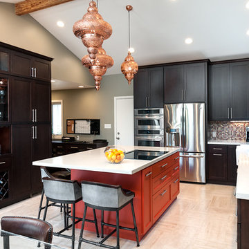 Mountain View Eclectic kitchen, dining and open office space