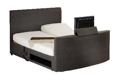 Savoy Adjustable Massage TV Bed Teak Superking