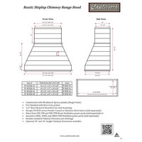 Castlewood Rustic Shiplap Chimney Range Hood - Brown, 30" (31" W/Trim), No Ventilator or Liner