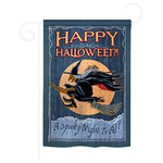 Breeze Decor - Halloween A Spooky Night To All 2-Sided Impression Garden Flag - Size: 13 Inches By 18.5 Inches - With A 3" Pole Sleeve. All Weather Resistant Pro Guard Polyester Soft to the Touch Material. Designed to Hang Vertically. Double Sided - Reads Correctly on Both Sides. Original Artwork Licensed by Breeze Decor. Eco Friendly Procedures. Proudly Produced in the United States of America. Pole Not Included.