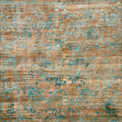 Hand Knotted 100 Knots Bamboo Silk - Area Rugs