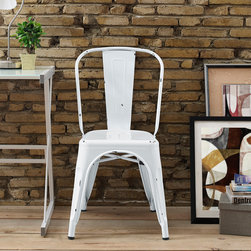 Metal Cafe Chair - White - Dining Chairs