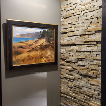Copper Ledge Real Thin Stone Veneer Bathroom Accent Wall