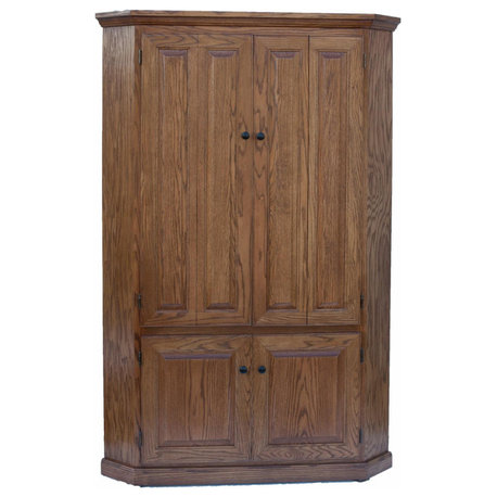 Oak Corner Kitchen Pantry, Medium Oak