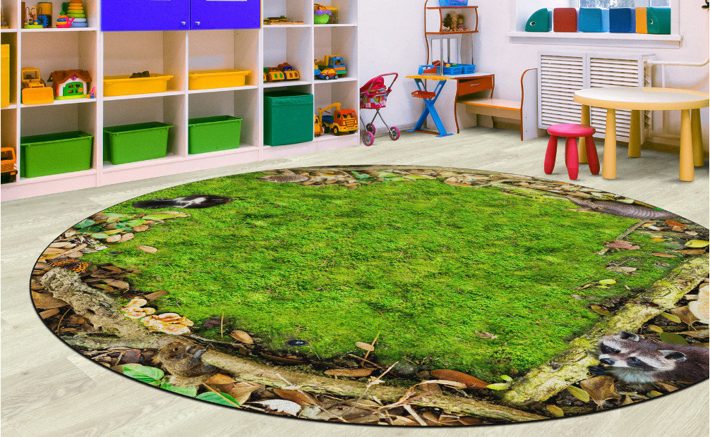 Flagship Carpets Forest Floor Stow-N-Go FA1005-S24FS Lot de 24 sièges ronds pour enfant Multicolore