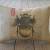Bumble Bee Burlap Pillow, 12"x16"