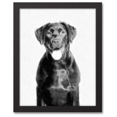 Empire Art Direct Rottweiler Pet Paintings on Printed Glass Encased with  A Black Anodized Frame, 24 x 18 x 1